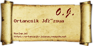 Ortancsik Józsua névjegykártya
